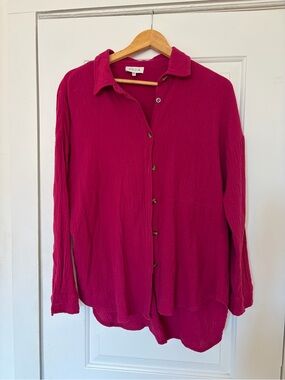 Gorgeous A.C.O.A Fuchsia Long-Sleeve Button-Down Shirt